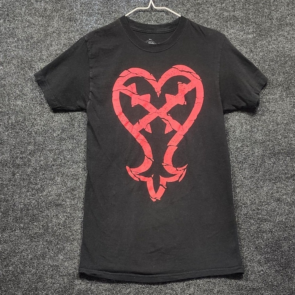 Kingdom Hearts T-Shirt Mens S Black Excellent Heartless Graphic Tee Short Sleeve